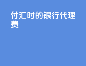付汇时的银行代理费