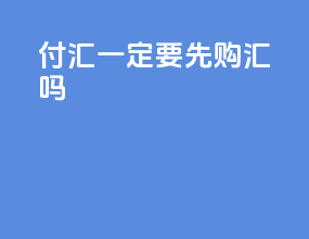 付汇一定要先购汇吗