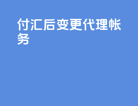 付汇后 变更代理 帐务
