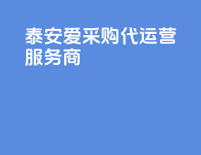 泰安爱采购代运营服务商