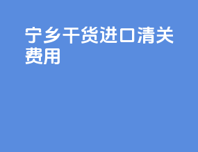 宁乡干货进口清关费用