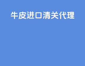 牛皮进口清关代理