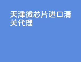 天津微芯片进口清关代理