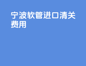 宁波软管进口清关费用