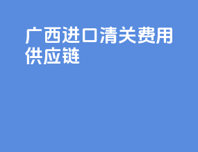 广西进口清关费用供应链