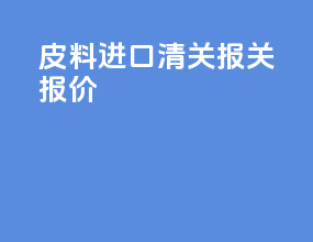 皮料进口清关报关报价