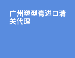 广州塑型膏进口清关代理