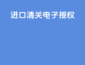 进口清关电子授权