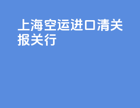 上海空运进口清关报关行