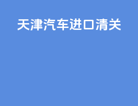 天津汽车进口清关