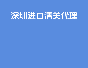深圳进口清关代理