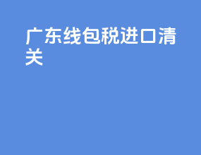 广东线包税进口清关