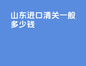 山东进口清关一般多少钱