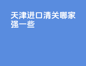 天津进口清关哪家强一些