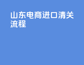 山东电商进口清关流程
