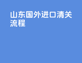 山东国外进口清关流程