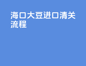 海口大豆进口清关流程