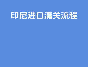 印尼进口清关流程