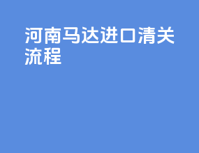 河南马达进口清关流程