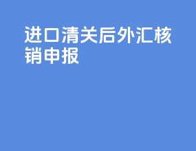 进口清关后外汇核销申报