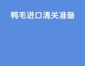 鸭毛进口清关准备