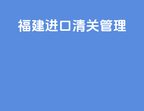 福建进口清关管理
