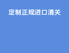 定制正规进口清关