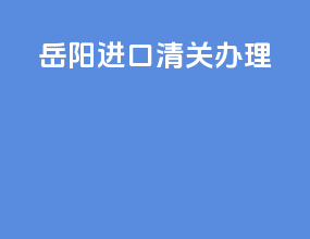 岳阳进口清关办理