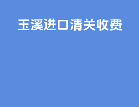 玉溪进口清关收费