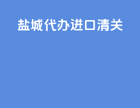 盐城代办进口清关