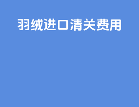 羽绒进口清关费用