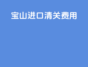 宝山进口清关费用
