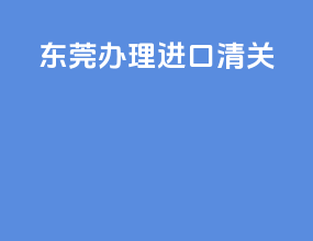 东莞办理进口清关