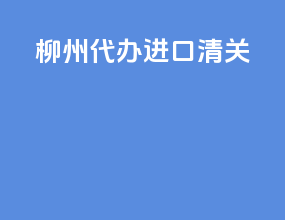 柳州代办进口清关