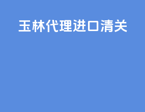 玉林代理进口清关