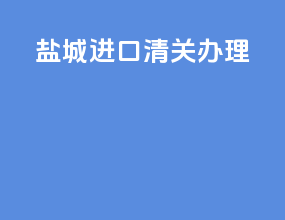 盐城进口清关办理
