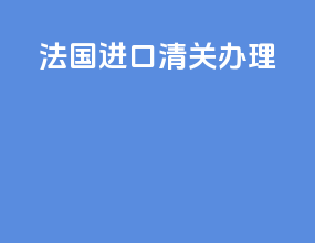 法国进口清关办理
