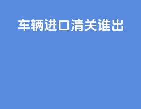 车辆进口清关谁出