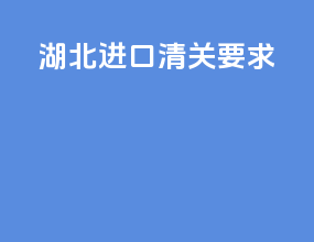 湖北进口清关要求