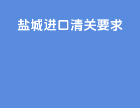 盐城进口清关要求