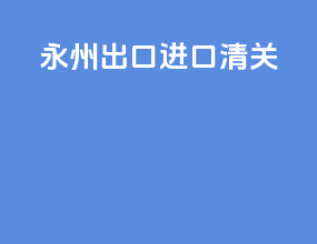 永州出口进口清关