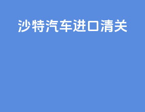 沙特汽车进口清关