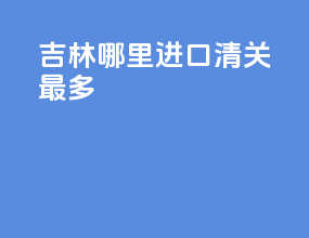 吉林哪里进口清关最多