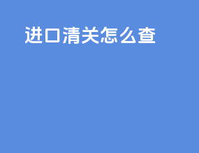 进口清关怎么查