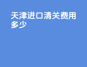 天津进口清关费用多少