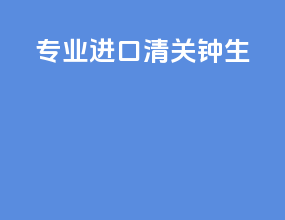 专业进口清关钟生