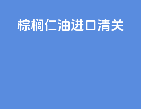 棕榈仁油进口清关