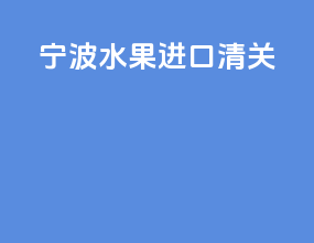 宁波水果进口清关