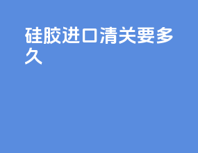 硅胶进口清关要多久