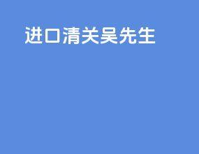 进口清关武先生